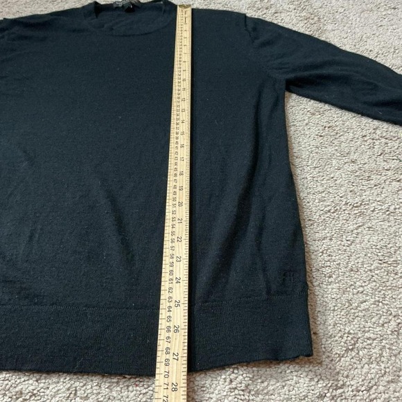 Banana Republic Black 100% Merino Wool Crew Neck Long Sleeve Sweater XL - Picture 7 of 7